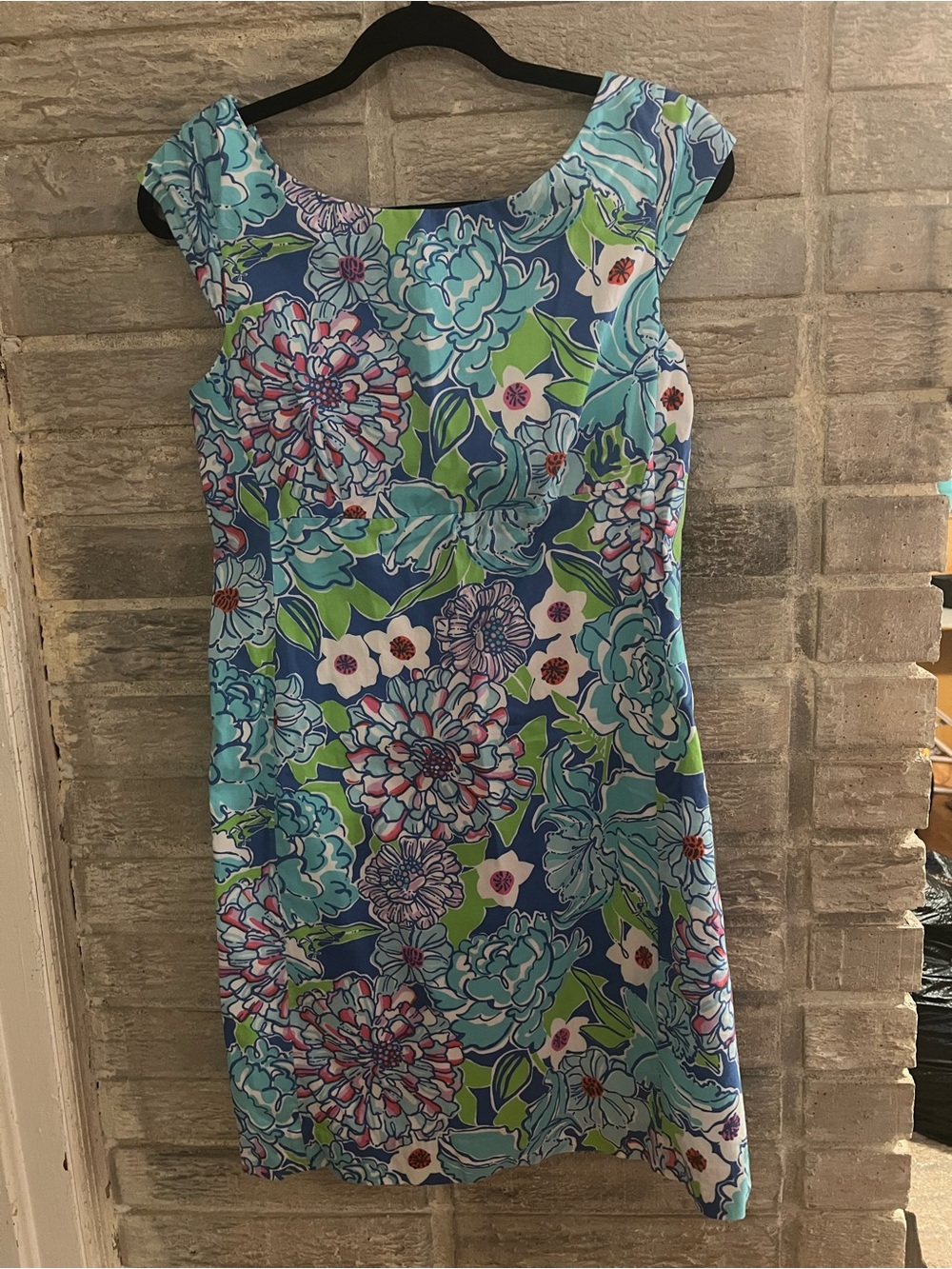 Lilly Pulitzer Allura dress 8 EUC Worth Blue May Flowers